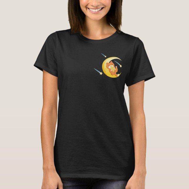 Camiseta Moon Galaxy Guay Naranja Cat Stars Space (Anverso)