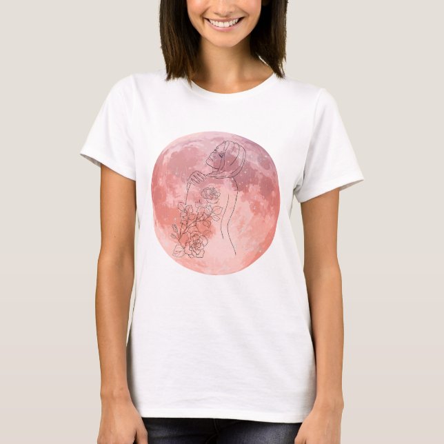 Camiseta Moon Goddess Celestial Art – Soft Feminine Energy (Anverso)