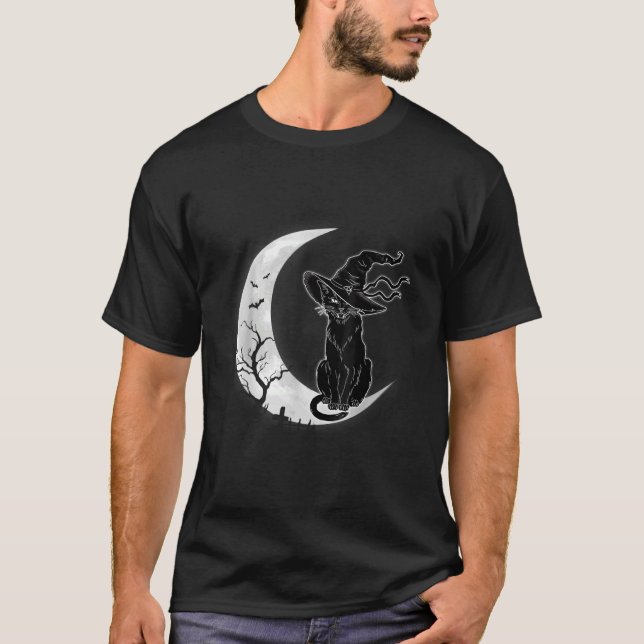Camiseta Moon Halloween Da miedo El disfraz de gato negro G (Anverso)