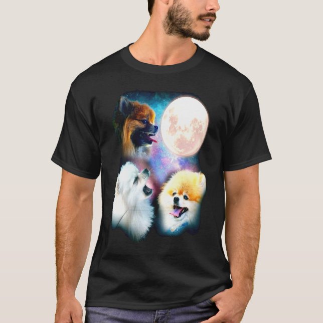 Camiseta Moon Howling Pomeranian Tres Lobos Moon Tee (Anverso)