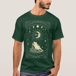 Camiseta Moon Howling Wolf - Ocultación de brujería gótica