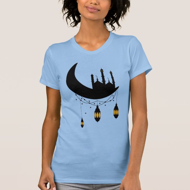 Camiseta Moon Lanterns de la mezquita de Ramadán (Anverso)