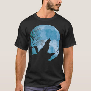 Camiseta Moon Light Forest Animal Howling Wolf Gift Wildlif