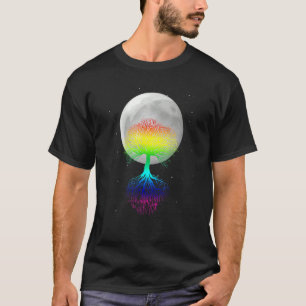 Camiseta Moon Lunar Noche Cielo Árbol De La Vida Lleno Mo