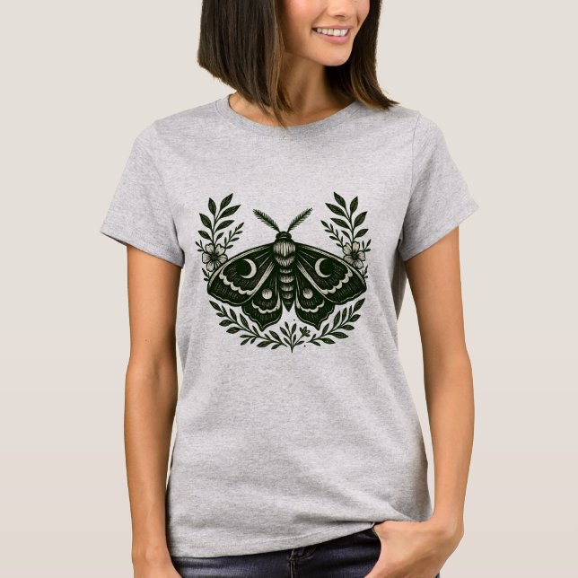 Camiseta Moon Moth - Luna Crescent Crescent Celest (Anverso)