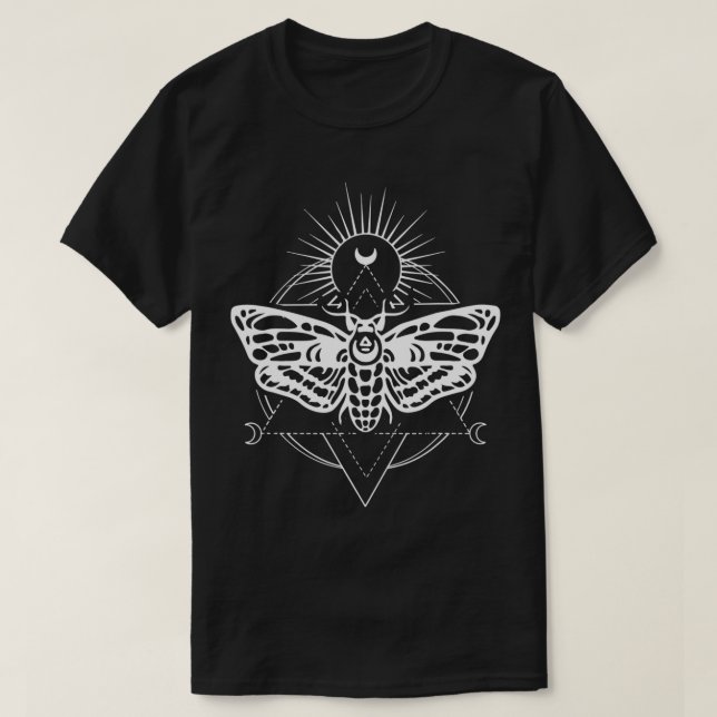 Camiseta Moon & Moth Sagrada Geometría Pagan Bruja (Diseño del anverso)