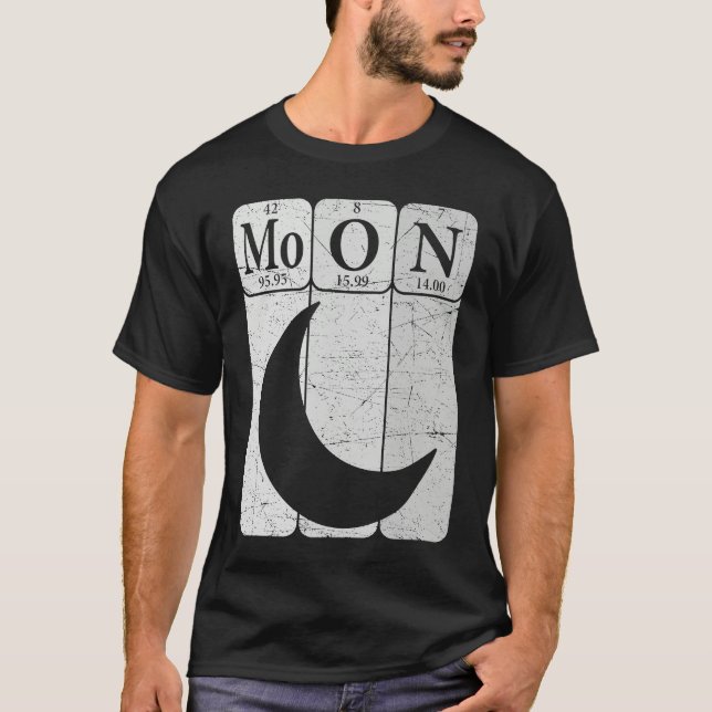 Camiseta Moon Periodic Table Elements Moon Space Nerd Moon  (Anverso)