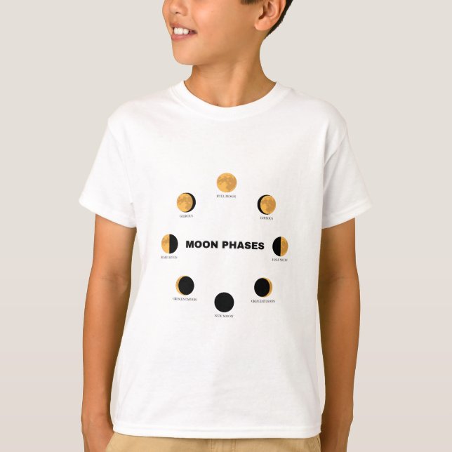 CAMISETA MOON PHASES(月の満ち欠け) Tシャツ (Anverso)