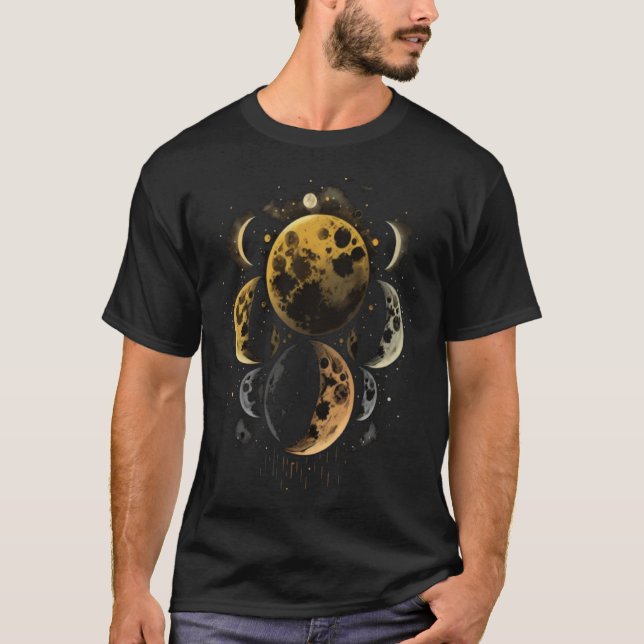 Camiseta Moon Phases Space Lunar Cycles Astronomy  3 (Anverso)