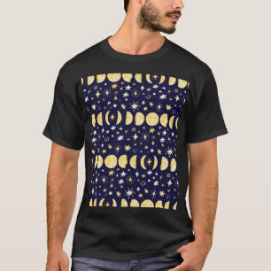 Camiseta Moon Phases Stars Vintage Background