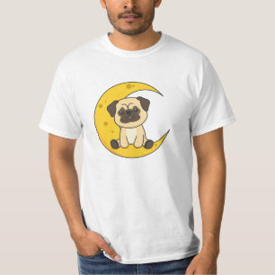 Camiseta Moon Pug Animales Lunares Cute Animales Kawaii