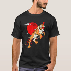 Camiseta Moon Roja Asia Wildlife Animal Predator Wild Cat T