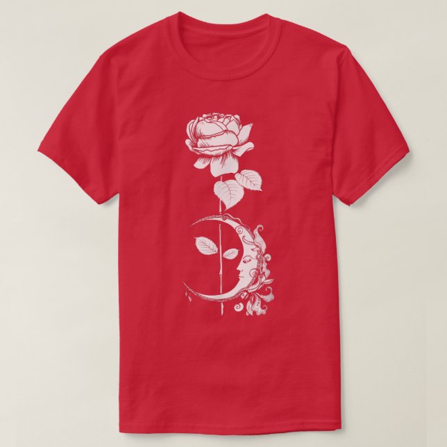 Camiseta Moon Rosa Gothic Witchcraft Occult Pagan 6 (Diseño del anverso)