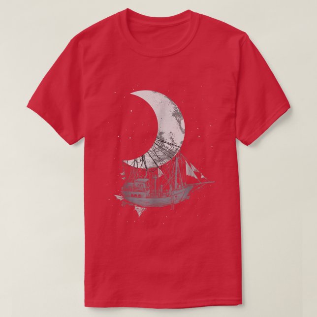 Camiseta Moon Ship Adventure Night Space Travel - Espacio U (Diseño del anverso)