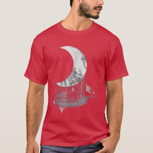 Camiseta Moon Ship Adventure Night Space Travel - Espacio U