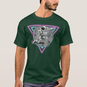 Camiseta Moon Skateboarder Synthwave Skateboard Vaporwave A