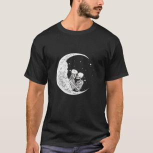 Camiseta Moon Skeleton Couple Kiss Gracioso disfraz de Hall