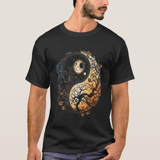Camiseta Moon Sun Yin Yang Day and Night (Anverso)
