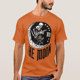 Camiseta Moon Tarot Card Skeleton Couple Outlaw Gótico Astr