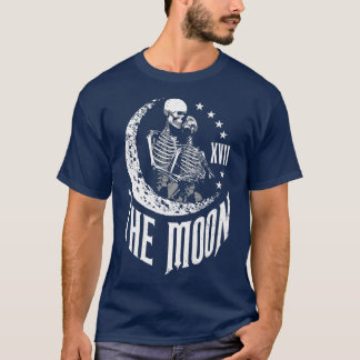 Camiseta Moon Tarot Card Skeleton Pareja Ast gótico vintage