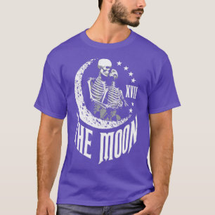 Camiseta Moon Tarot Card Skeleton Pareja Ast gótico vintage