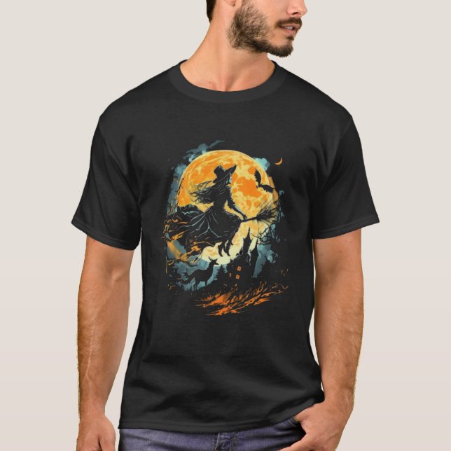 Camiseta Moon Witch Witchcraft Halloween  2 (Anverso)