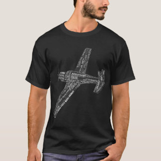 Camiseta Mooney M20 Typography Airplane Art History Pilot