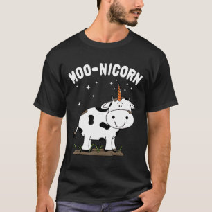 Camiseta Moonicorn Vaca Unicornio Para Niños Mujeres Hombre
