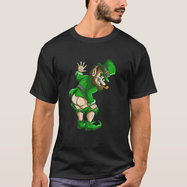 Camiseta Mooning Leprechaun St Patricks Day Boys Funny (Anverso)