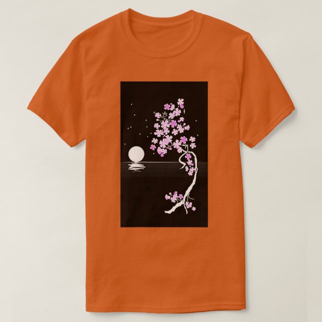Camiseta Moonlight Japanese Sakura Cherry Blossom T-Shirt (Diseño del anverso)