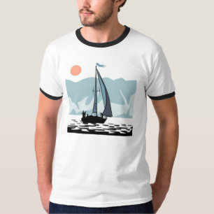 Camiseta Moonlight Sailing Mens Ringer T-Shirt