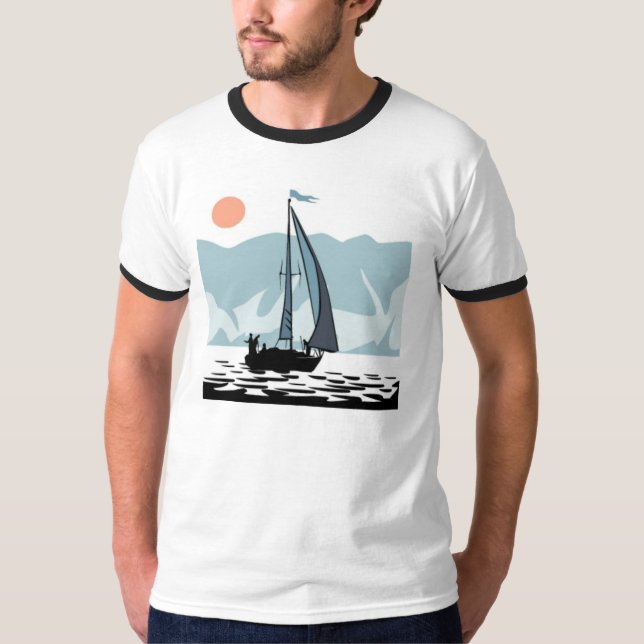 Camiseta Moonlight Sailing Mens Ringer T-Shirt (Anverso)
