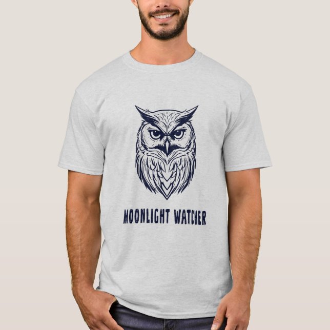 Camiseta Moonlight Watcher – Mysterious Owl Design (Anverso)