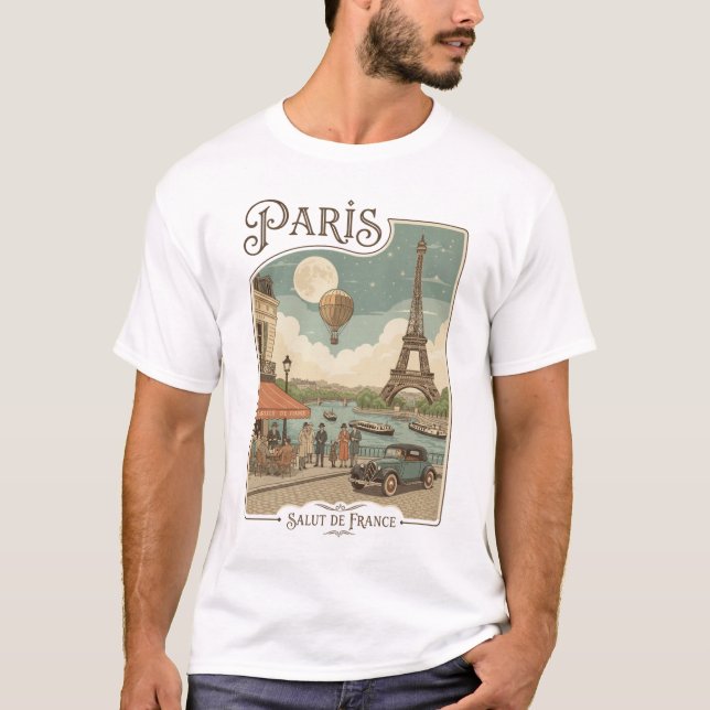 Camiseta Moonlit Paris: A Vintage Rendezvous (Anverso)
