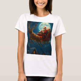 Camiseta Moonlit Sleigh Ride: Santa’s Magical Journey