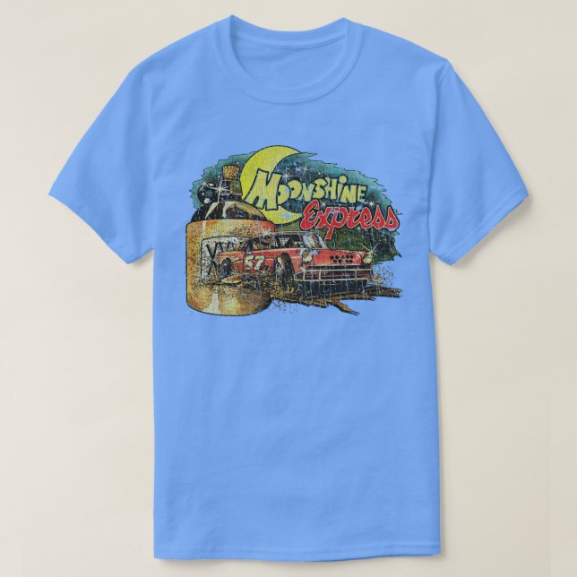 Camiseta Moonshine Express 1976 de Carreras de coches de bo (Diseño del anverso)