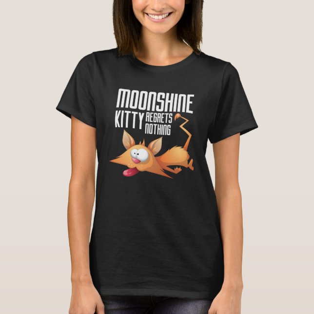 Camiseta Moonshine Kitty No Lamenta Nada De Los Bebidores W (Anverso)