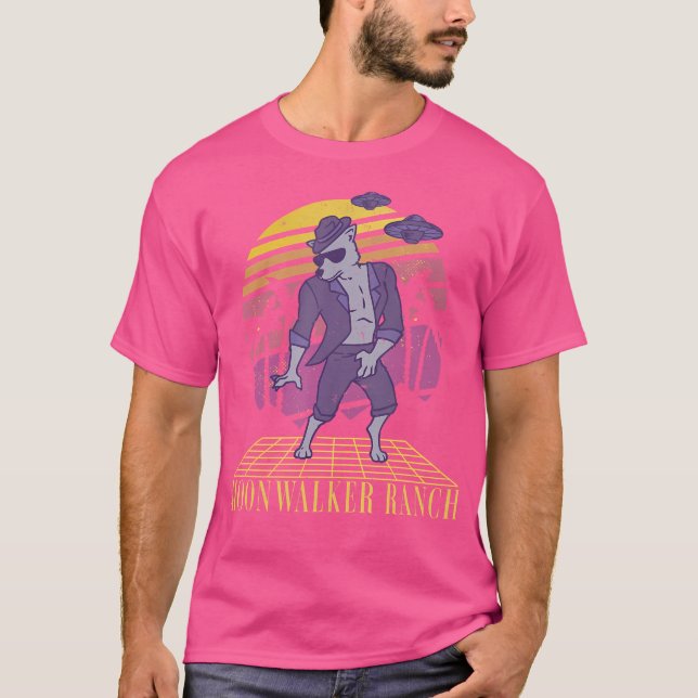 Camiseta Moonwalker Ranch Werewolf Dancing Retro Sunset Ufo (Anverso)
