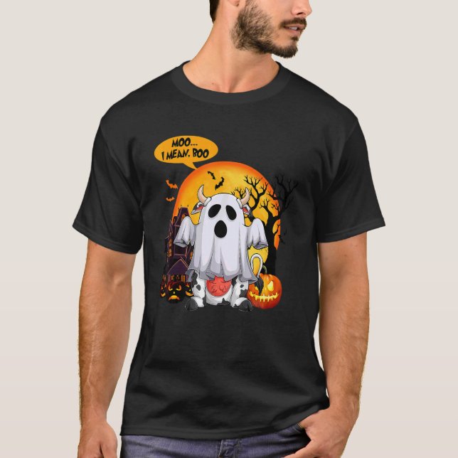 Camiseta Mooo I Me Refiero A Booo Halloween Calabaza Fantas (Anverso)