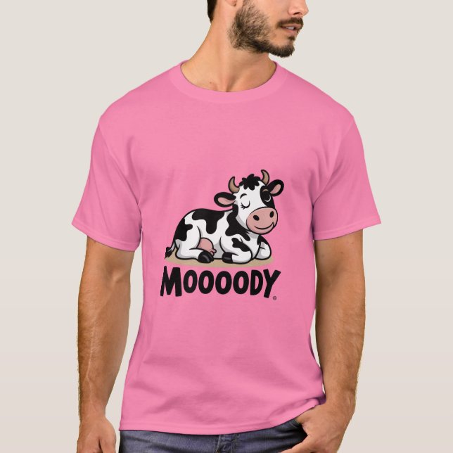 Camiseta Mooody Cow Cute Cartoon Design (Anverso)