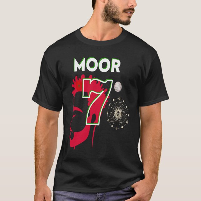 Camiseta Moor Allah 7 Orgullosos Moros Bandera Marroquí (Anverso)