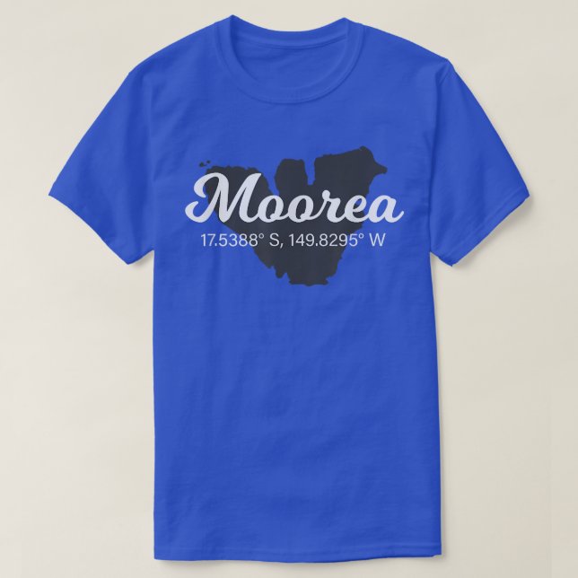 Camiseta Moorea Coordinates Tourist Vacation  (Diseño del anverso)