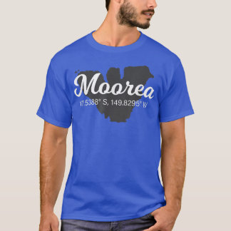 Camiseta Moorea Coordinates Tourist Vacation 
