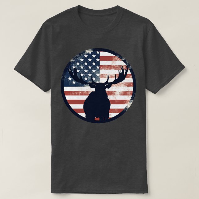 Camiseta Moose 1 de la bandera estadounidense (Diseño del anverso)