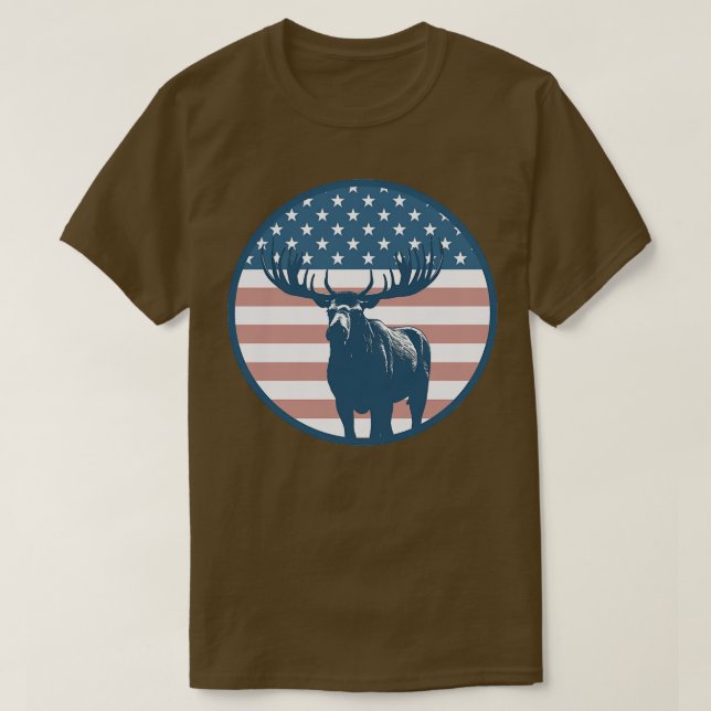 Camiseta Moose 2 de la bandera estadounidense (Diseño del anverso)