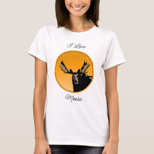 Camiseta Moose al atardecer - Original Wildlife Art
