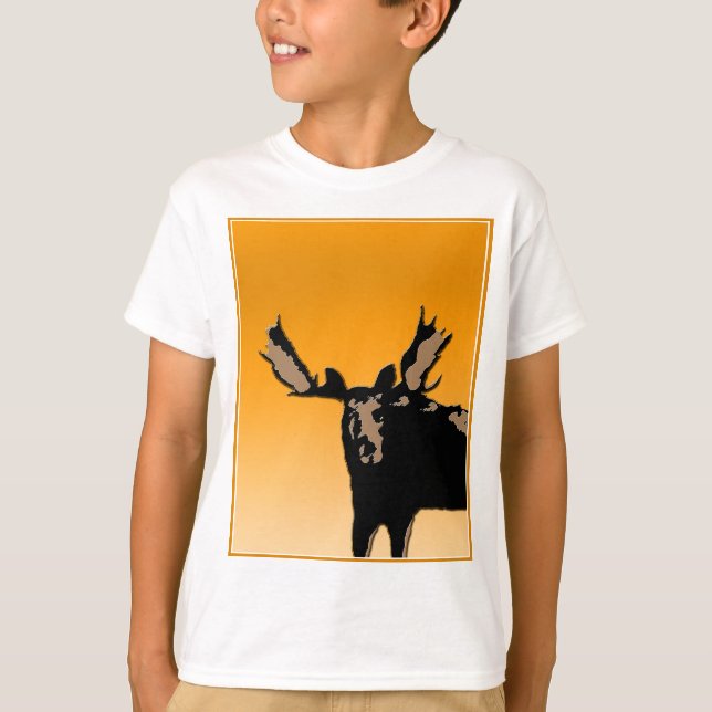 Camiseta Moose al atardecer - Original Wildlife Art (Anverso)