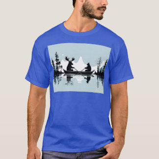 Camiseta Moose and Bear in a Canoe