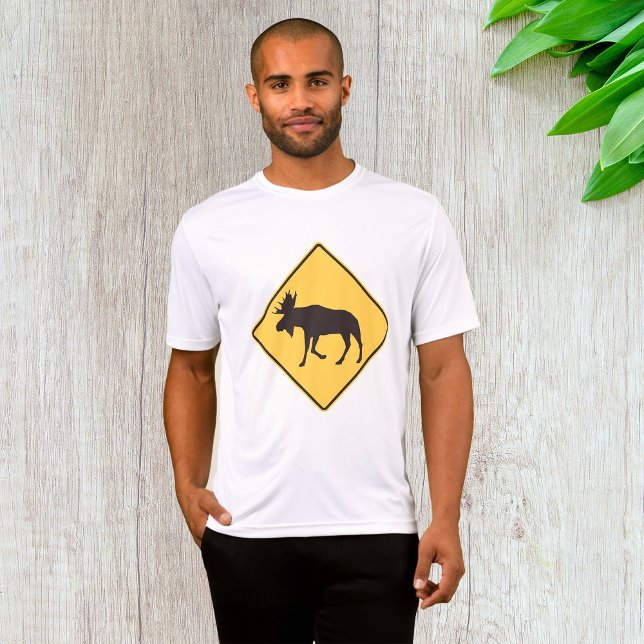 Camiseta Moose Crossing Road Sign Wildlife Safety (Subido por el creador)