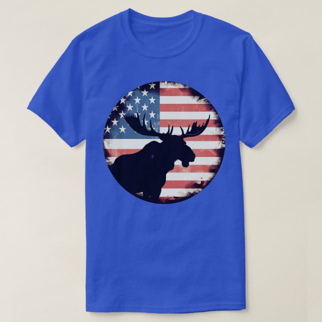 Camiseta Moose de la bandera estadounidense (Diseño del anverso)